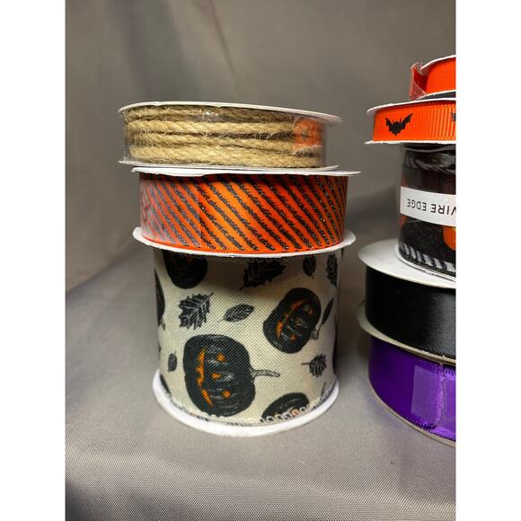 Bulk Ribbon Halloween New 10 Roll Ribbon Halloween  Multiple Sizes - Picture 2 of 5